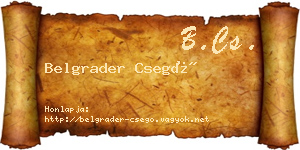 Belgrader Csegő névjegykártya